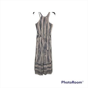 Eloquii Plus Size halter Neck stripe cinched waist dress